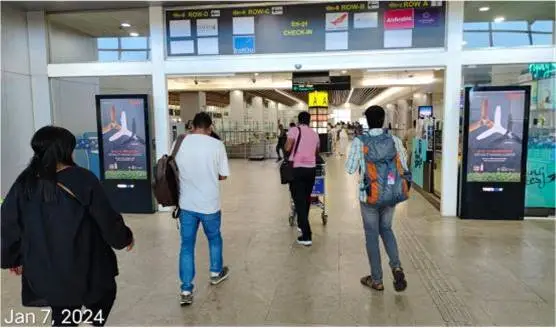 High Street domestic Screens at Entry, Check-In area, Security check, SHA