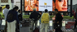 Videowall on Baggage belt