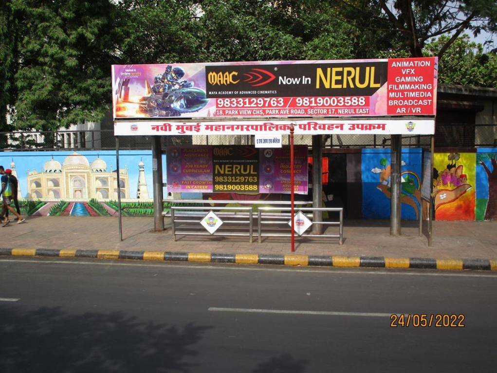 Advertising in Bus Queue Shelter - Nerul SIES College, Nerul, Navi Mumbai,  Maharashtra