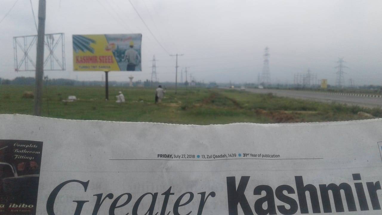 Billboard - Saffron field pampore,  SOUTH KASHMIR,  JAMMU AND KASHMIR