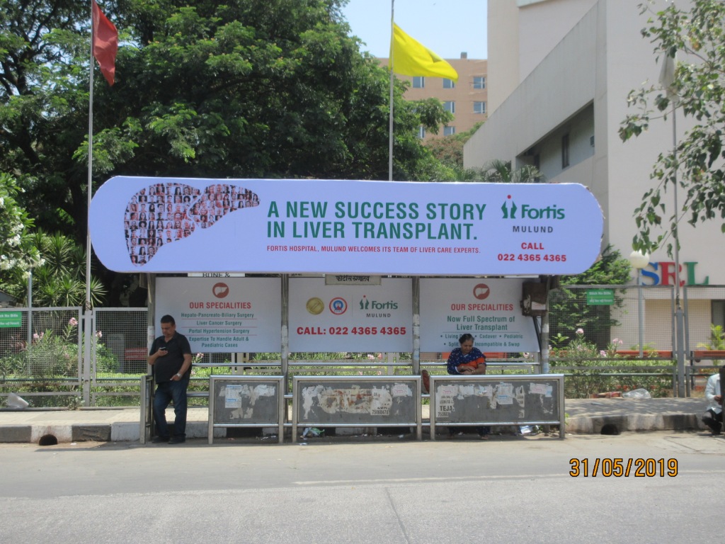 Bus Queue Shelter - Outside Wockardt Hospital - Konark Apt.,   Mulund West,   Mumbai,   Maharashtra