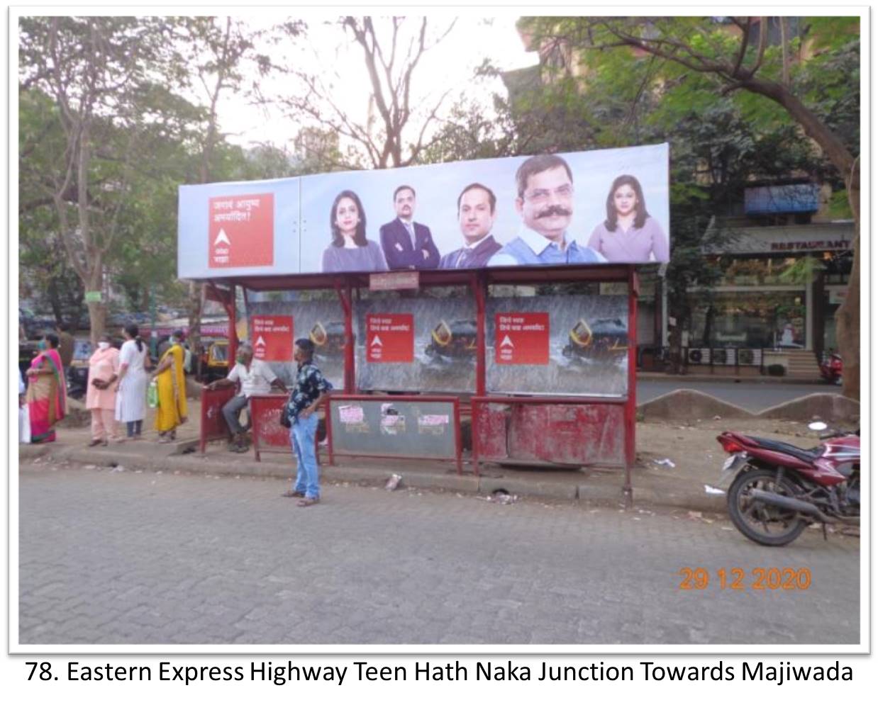 Bus Queue Shelter - - Eastern Express Highway Teen Hath Naka Junction Towards Majiwada,   Thane,   Mumbai,   Maharashtra