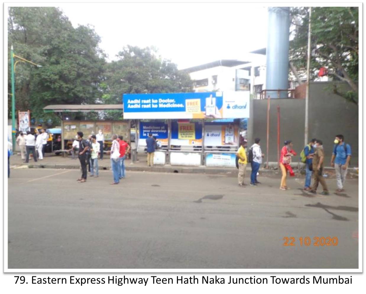 Bus Queue Shelter - - Eastern Express Highway Teen Hath Naka Junction Towards Mumbai,   Thane,   Mumbai,   Maharashtra