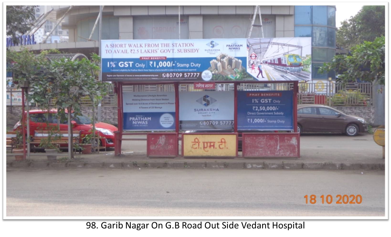 Bus Queue Shelter - - Garib Nagar On G.B Road Out Side Vedant Hospital,   Thane,   Mumbai,   Maharashtra