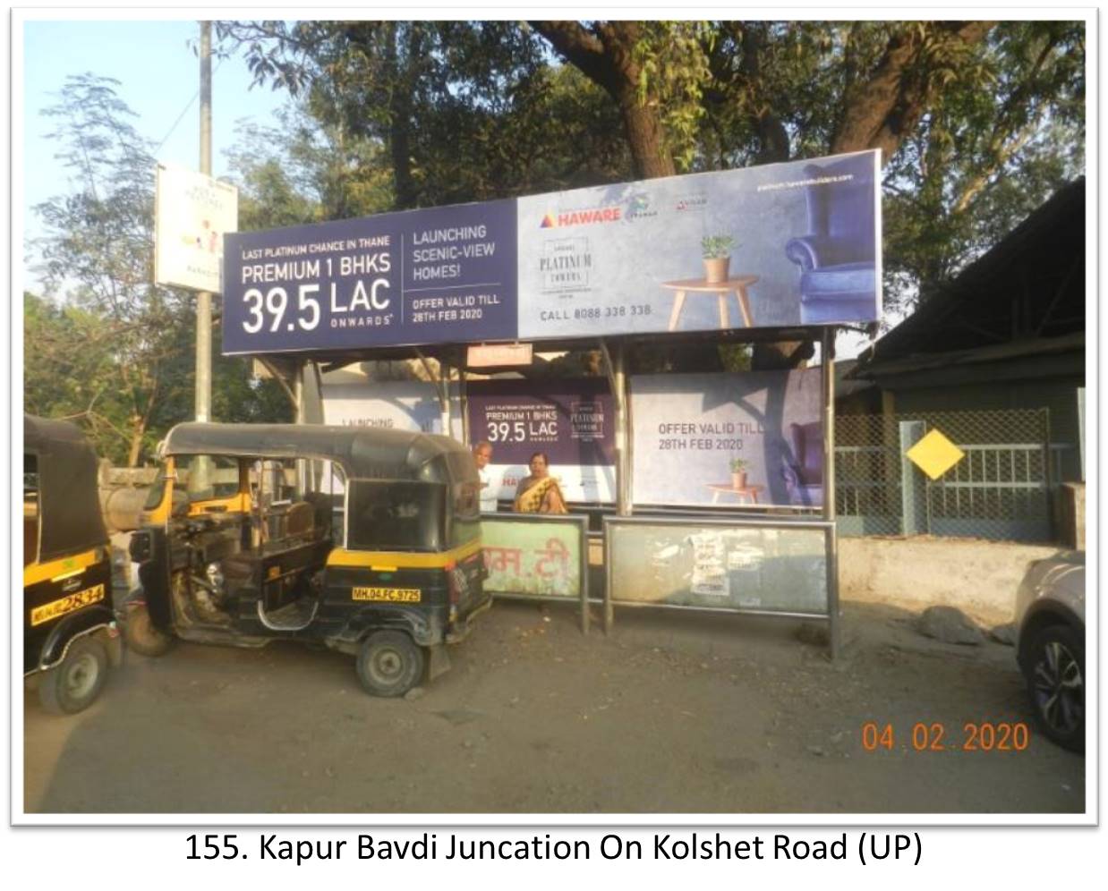 Bus Queue Shelter - - Kapur Bavdi Juncation On Kolshet Road (UP),   Thane,   Mumbai,   Maharashtra