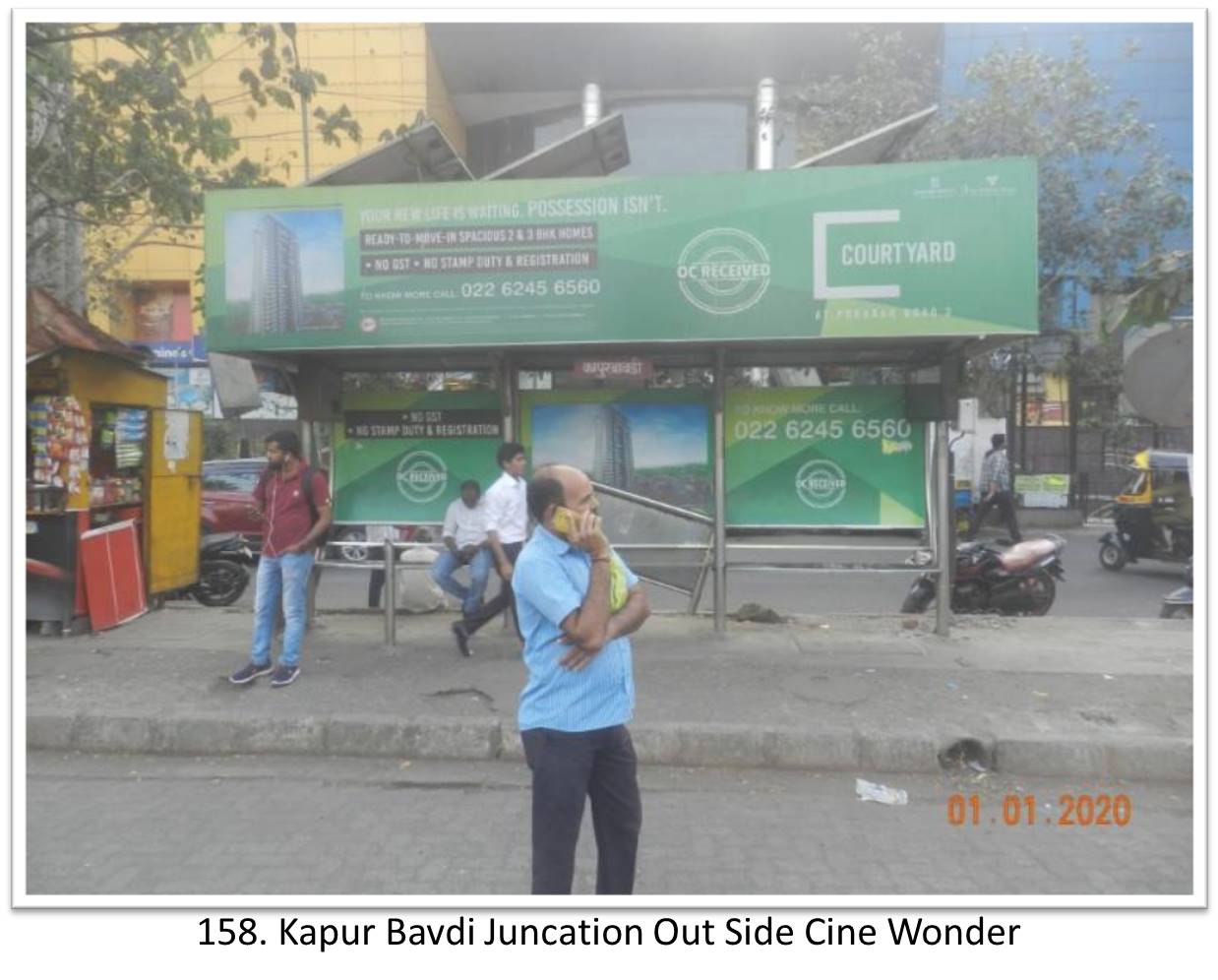 Bus Queue Shelter - - Kapur Bavdi Juncation Out Side Cine Wonder,   Thane,   Mumbai,   Maharashtra