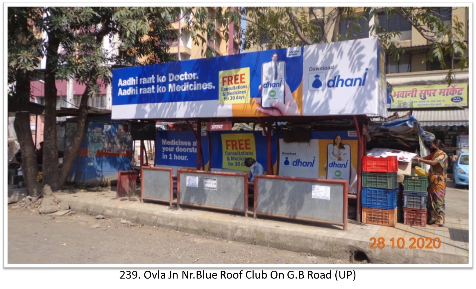 Bus Queue Shelter - - Ovla Jn Nr.Blue Roof Club On G.B Road (UP),   Thane,   Mumbai,   Maharashtra