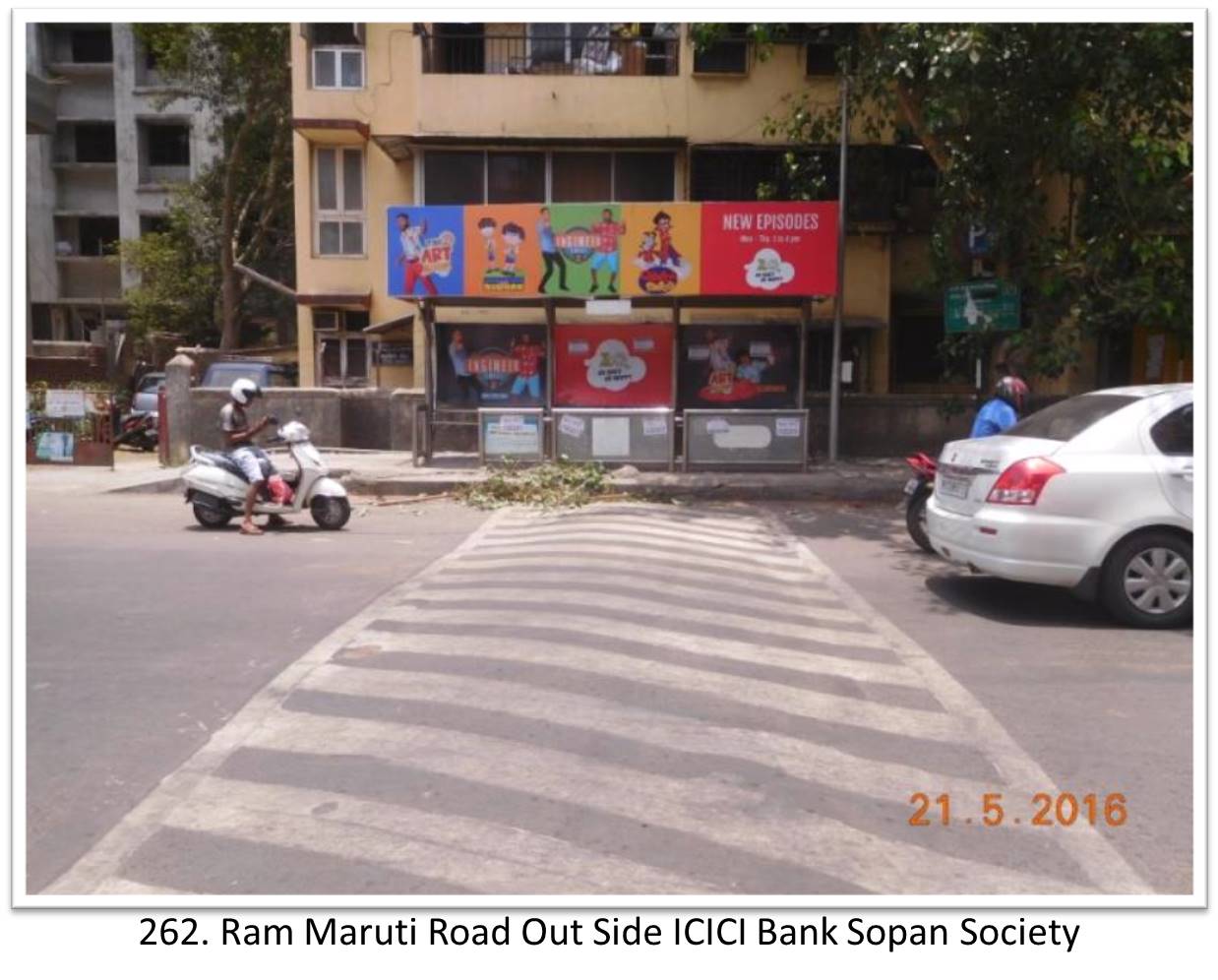 Bus Queue Shelter - - Ram Maruti Road Out Side ICICI Bank Sopan Society,   Thane,   Mumbai,   Maharashtra