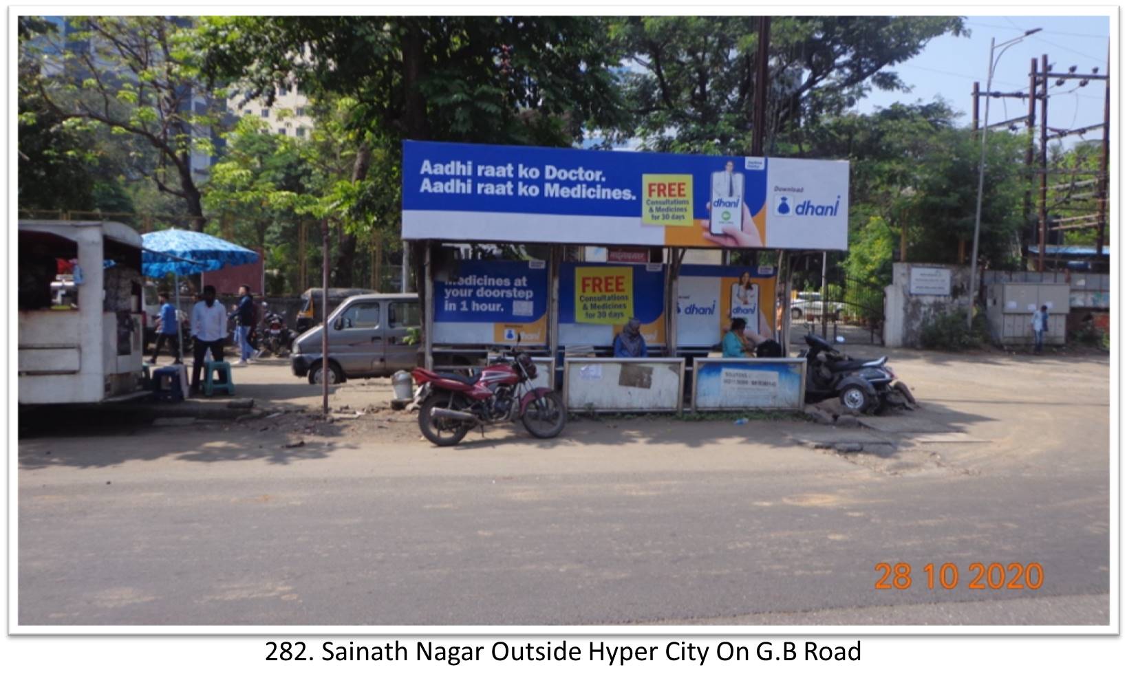 Bus Queue Shelter - - Sainath Nagar Outside Hyper City On G.B Road,   Thane,   Mumbai,   Maharashtra