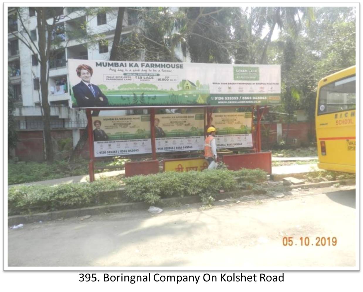 Bus Queue Shelter - - Boringnal Company On Kolshet Road,   Thane,   Mumbai,   Maharashtra