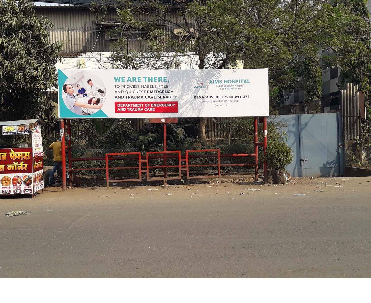 Bus Queue Shelter - Opp. Sanghvi Garden - Sanghavi Garden ( Manpada Road Sagarli ),   Dombivali,   Mumbai,   Maharashtra