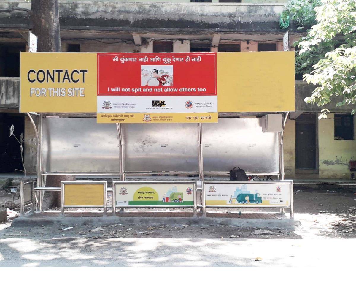 Bus Queue Shelter - R.S.Colony - R. S. Thamba,   Kalyan,   Mumbai,   Maharashtra