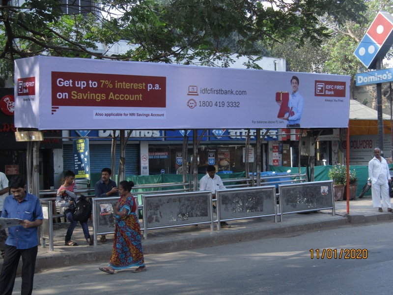 Bus Queue Shelter - V. N. Purav Road - Acharya Udyan,   Chembur,   Mumbai,   Maharashtra