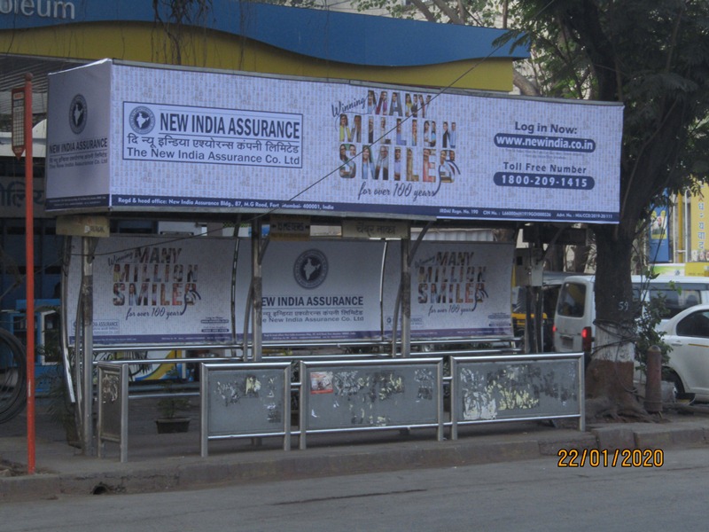 Bus Queue Shelter - V. N. Purav Road - Chembur Naka,   Chembur,   Mumbai,   Maharashtra