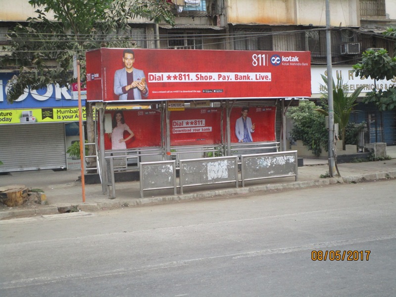 Bus Queue Shelter - V. N. Purav Road - Kumbharwada,   Chembur,   Mumbai,   Maharashtra