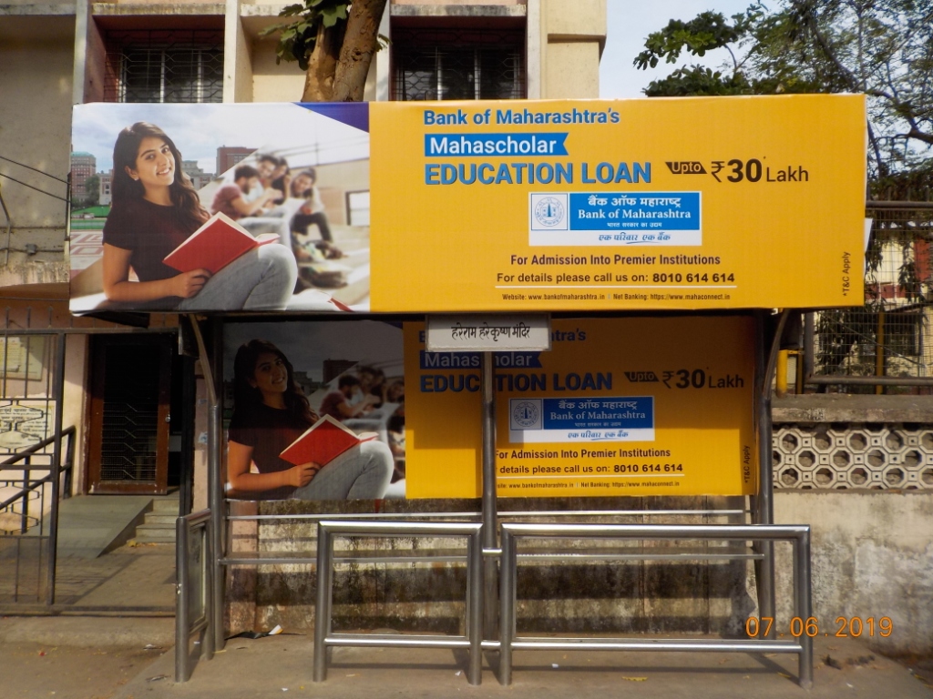 Bus Queue Shelter - Near Hare Rama Hare Krishna - Hare Krishna Mandir,   Juhu,   Mumbai,   Maharashtra