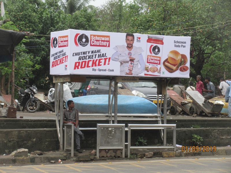 Bus Queue Shelter - Mahim Bandra Road - Mahim Causeway,   Mahim,   Mumbai,   Maharashtra