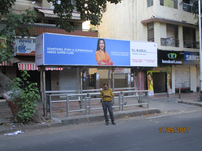 Bus Queue Shelter - L. J. Road - Sitladevi Mandir,   Mahim,   Mumbai,   Maharashtra