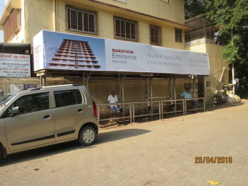 Bus Queue Shelter - Durgha Road - Mulund Colony,   Mulund (W),   Mumbai,   Maharashtra
