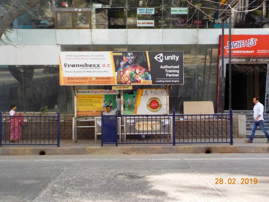 Advertising in Bus Queue Shelter - Near Country Club - Kolshet House, Andheri  West, Mumbai, Maharashtra