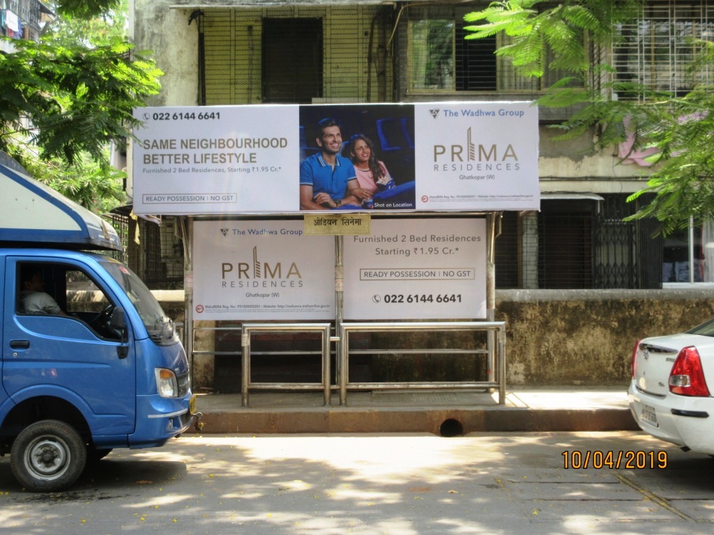 Bus Queue Shelter - Opp Odian Mall - Odian Cinema,   Ghatkopar East,   Mumbai,   Maharashtra