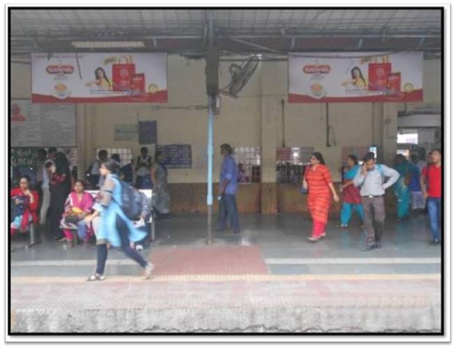 station platform board - at Kopar Station - near kopar station,   kopar,   Mumbai,   Maharashtra