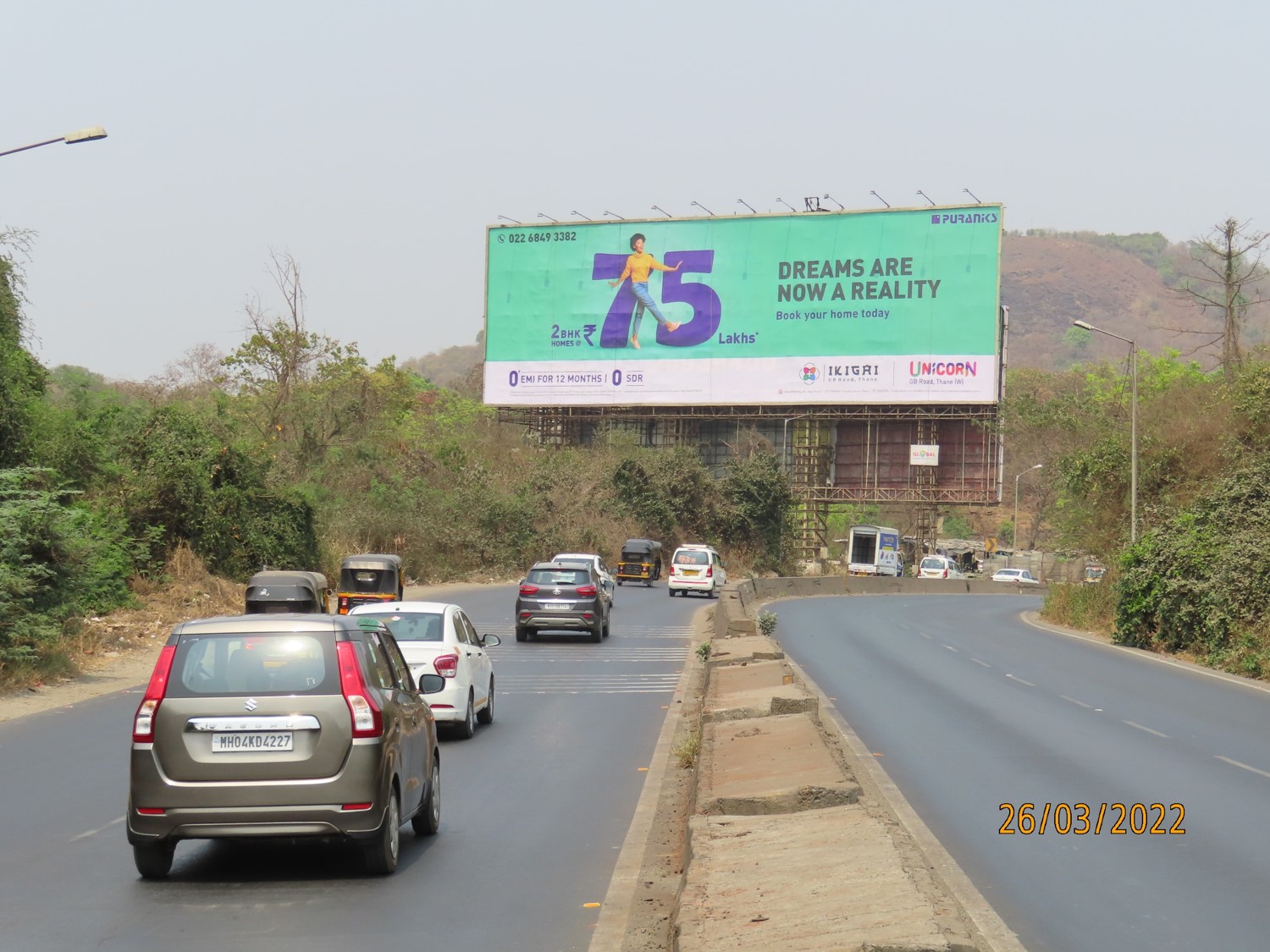 Hoarding - GB Road,  Near. Kajupada,  Fac. Borivali To Thane - GB Road,  Near. Kajupada,  Fac. Borivali To Thane,   Thane,   Thane,   Maharashtra