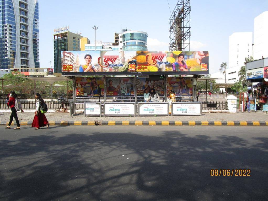 Bus Queue Shelter - Vashi Rly Stn. Bus Depot -1,   Vashi,   Navi Mumbai,   Maharashtra