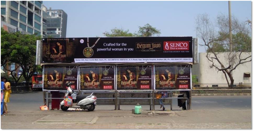 Bus Queue Shelter - Vashi Rly Stn Raghuleela Fcg Stn (New) 1st (Back side),   Vashi,   Navi Mumbai,   Maharashtra