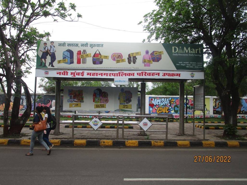 Bus Queue Shelter - Vashi Kamgar Hospital,   Vashi,   Navi Mumbai,   Maharashtra