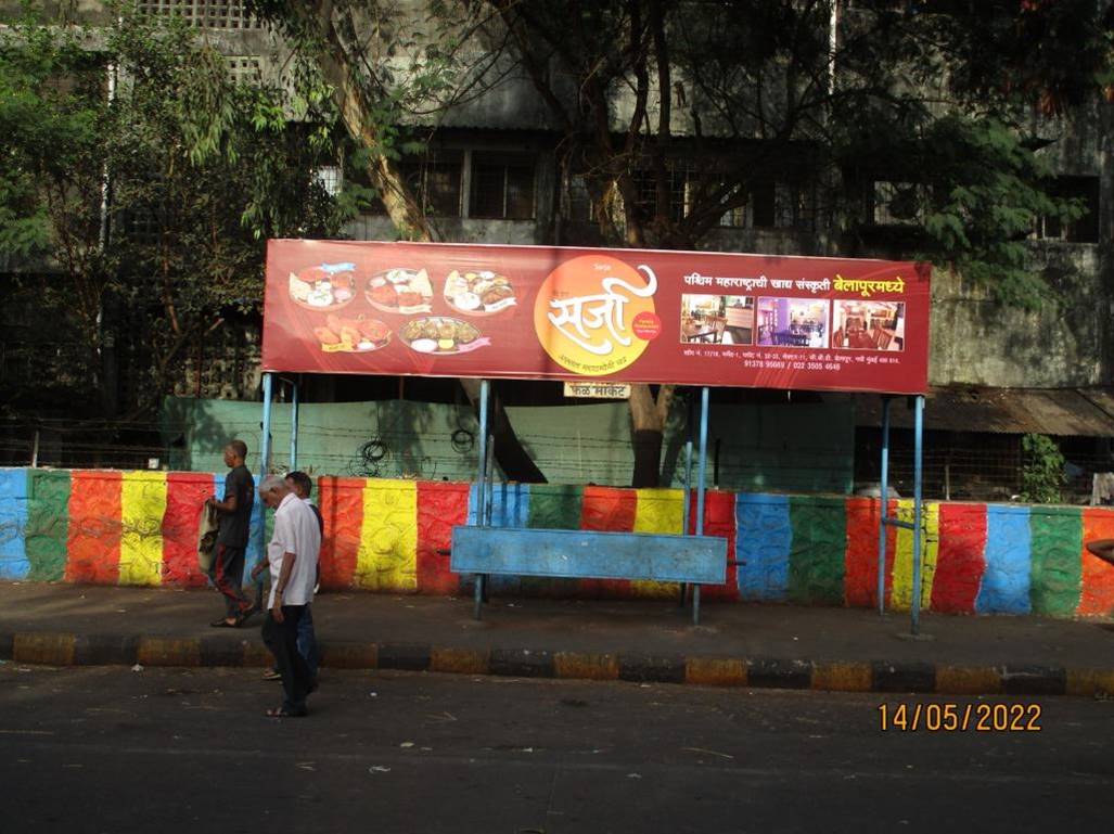 Bus Queue Shelter - Fruit Market. (Inside),   Vashi,   Navi Mumbai,   Maharashtra
