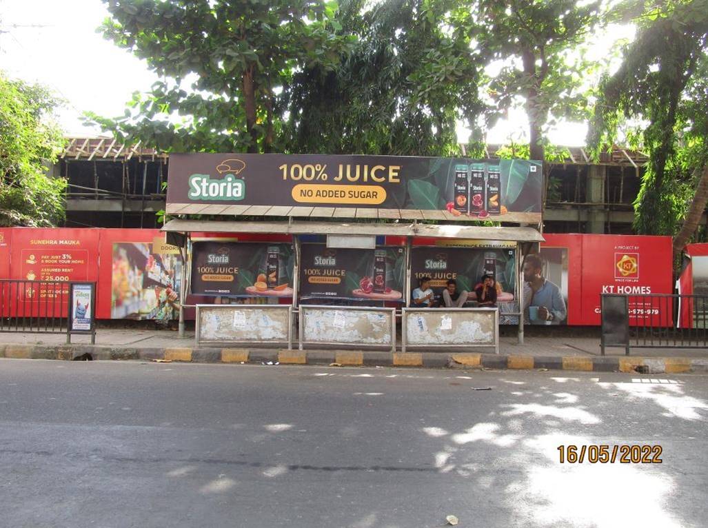 Bus Queue Shelter - Koparkhairane Sector-16 (left),   Koparkhairane,   Navi Mumbai,   Maharashtra