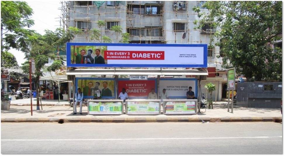 Bus Queue Shelter - Koparkhairane Ranjanadevi Sec-3/4 (Right)-Way To Vashi (Rajdhani Sweets),   Koparkhairane,   Navi Mumbai,   Maharashtra