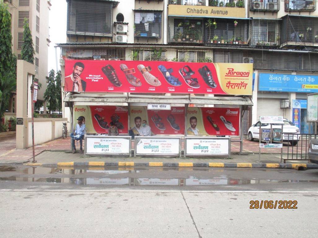 Bus Queue Shelter - Koparkhairane Ternaa College Before Bridge (right),   Koparkhairane,   Navi Mumbai,   Maharashtra