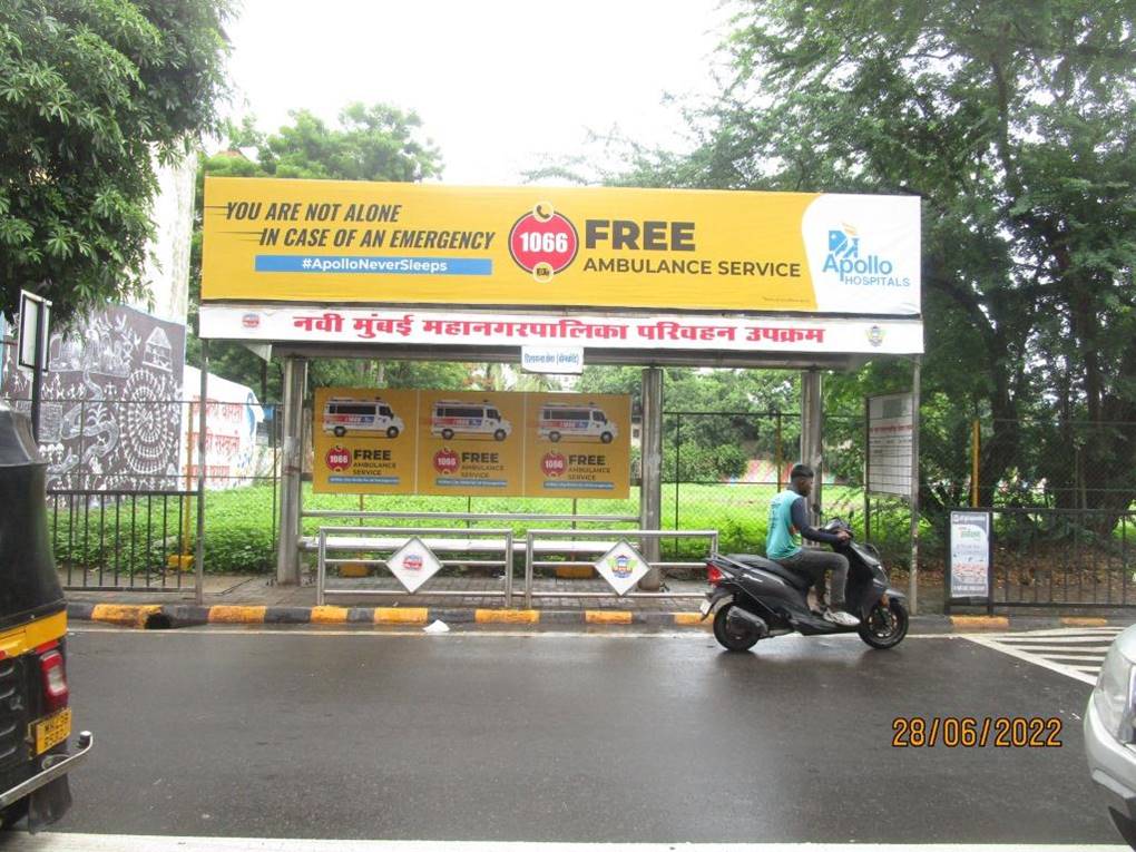 Bus Queue Shelter - Koparkhairane Reliance Fresh Bonkode Gaon Towards Kopari Naka,   Koparkhairane,   Navi Mumbai,   Maharashtra