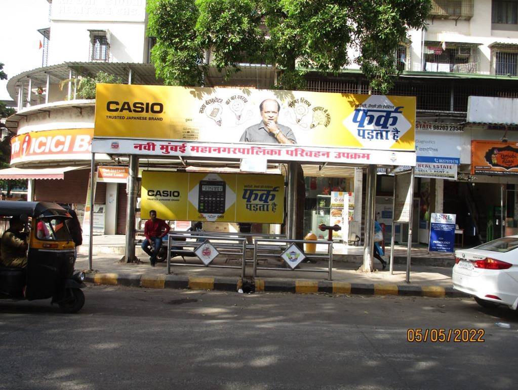 Bus Queue Shelter - Airoli NHP School Sec-20/19 (Celebration Hotel),   Airoli,   Navi Mumbai,   Maharashtra