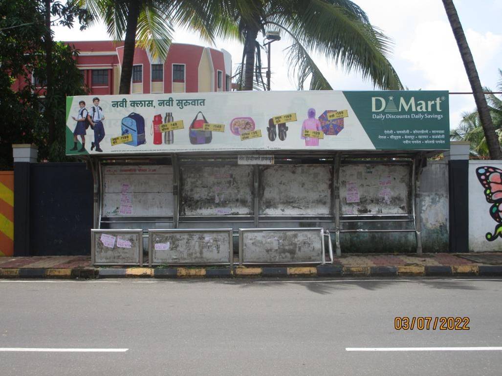 Bus Queue Shelter - Airoli Sec- 6 St. Xavier's School,   Airoli,   Navi Mumbai,   Maharashtra