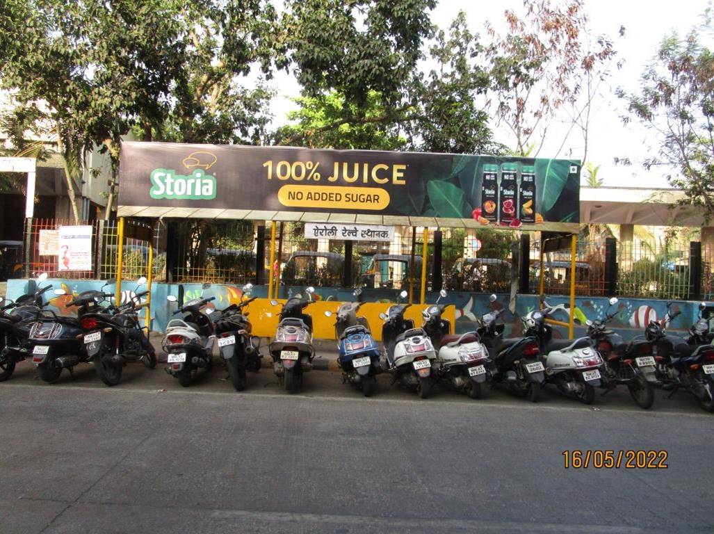 Bus Queue Shelter - Airoli (W) Outside Station (left),   Airoli,   Navi Mumbai,   Maharashtra