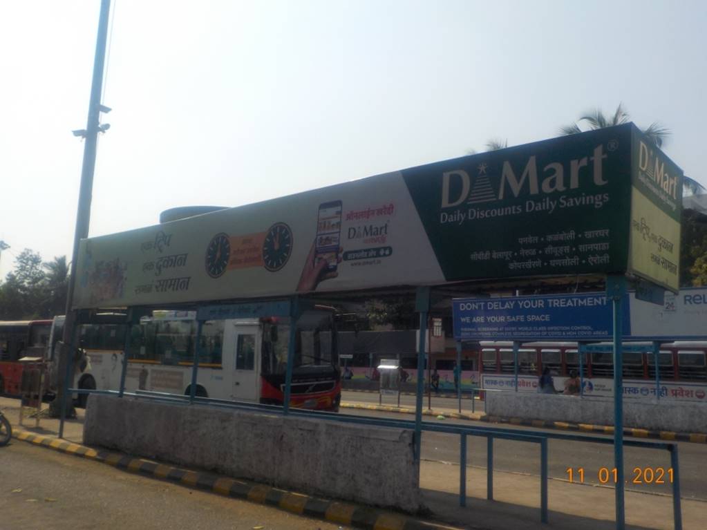 Bus Queue Shelter - Airoli Depot,   Airoli,   Navi Mumbai,   Maharashtra