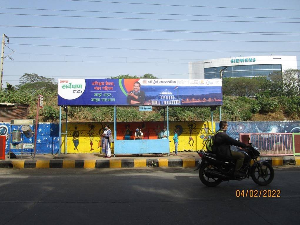 Bus Queue Shelter - Sector 4 ABHANG NIWAS,   Airoli,   Navi Mumbai,   Maharashtra