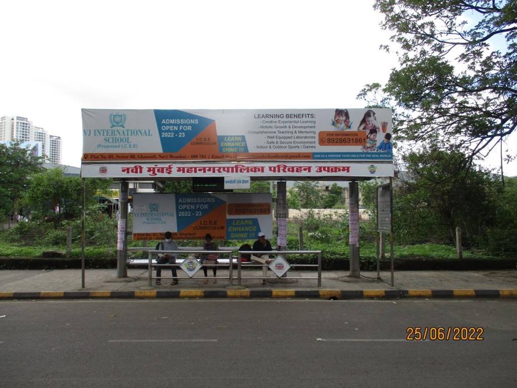 Bus Queue Shelter - Ghansoli Rly Stn Inside City Nr. Stn,   Ghansoli,   Navi Mumbai,   Maharashtra