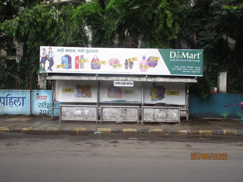 Bus Queue Shelter - Ghansoli Opp PMC Bank Rajiv Gandhi College,   Ghansoli,   Navi Mumbai,   Maharashtra