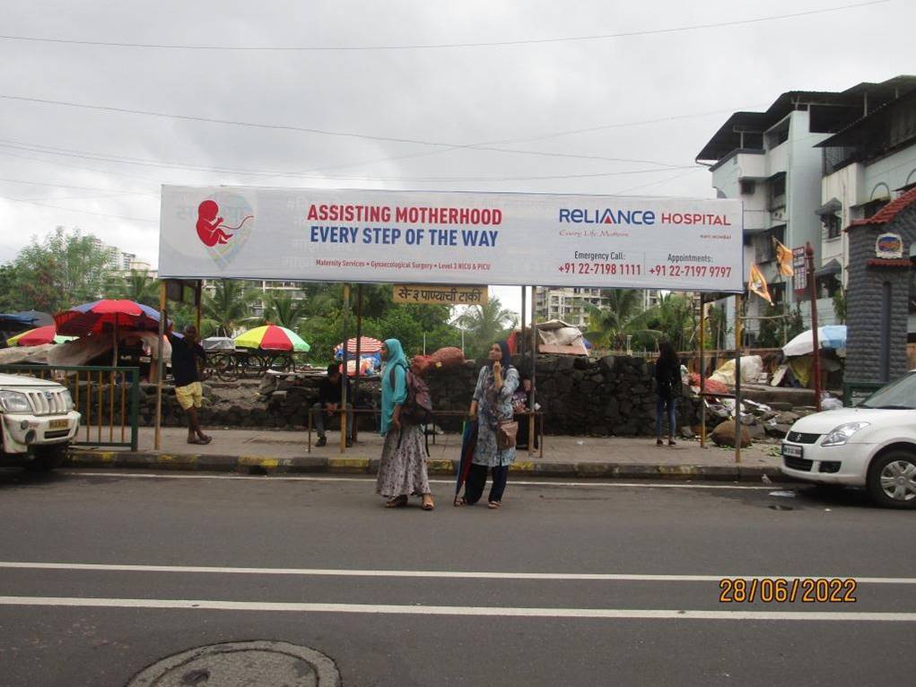 Bus Queue Shelter - Ghansoli Near Water Tank - 2,   Ghansoli,   Navi Mumbai,   Maharashtra