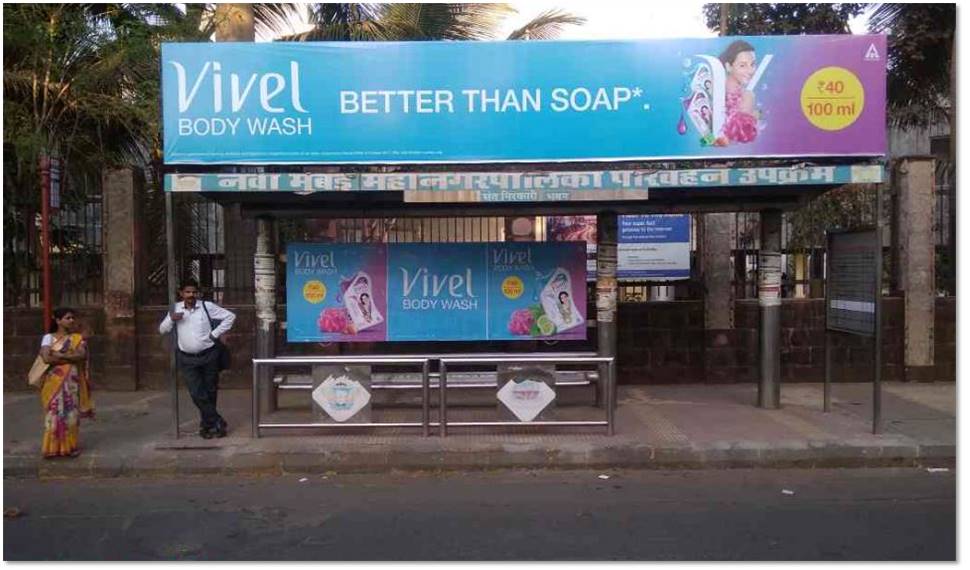 Bus Queue Shelter - Sanpada Sant Nirankari Bhavan Nr. MTNL,   Sanpada,   Navi Mumbai,   Maharashtra