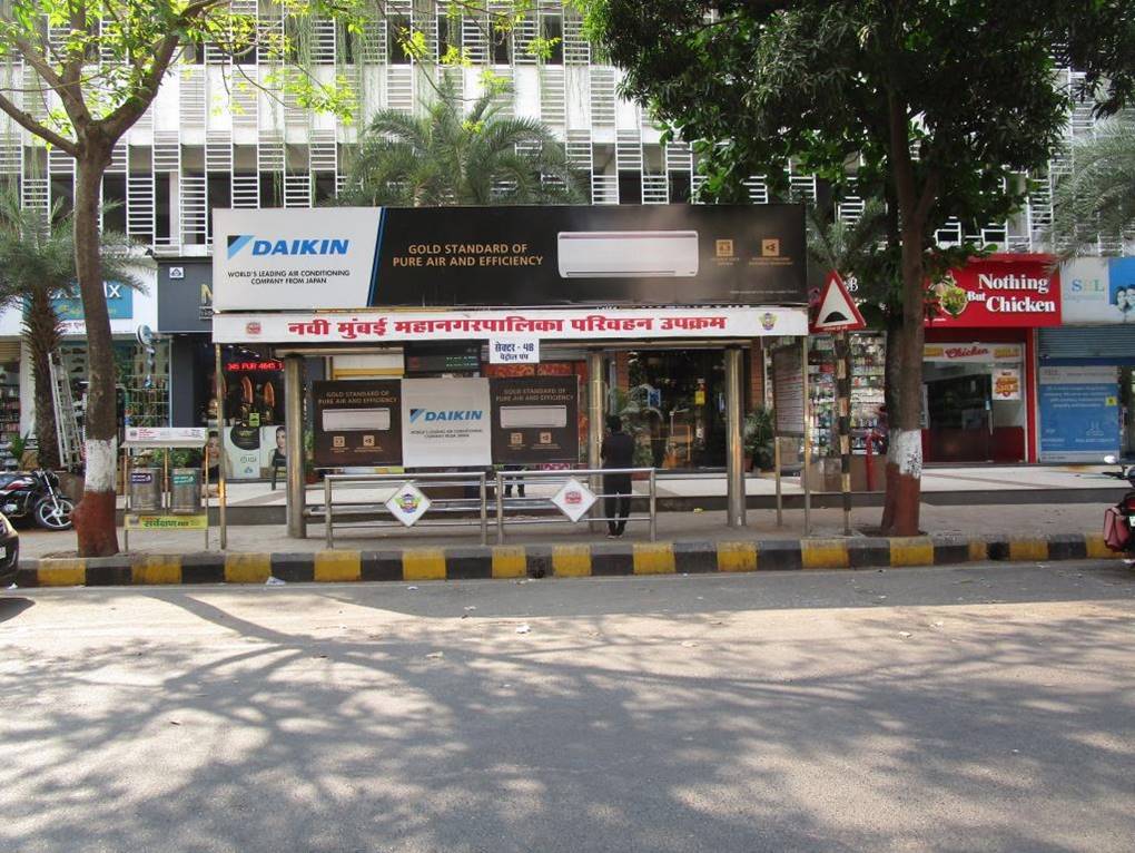 Bus Queue Shelter - Seawood Bhakti Bhavan Sect 48 Petrol Pump,   Seawoods,   Navi Mumbai,   Maharashtra
