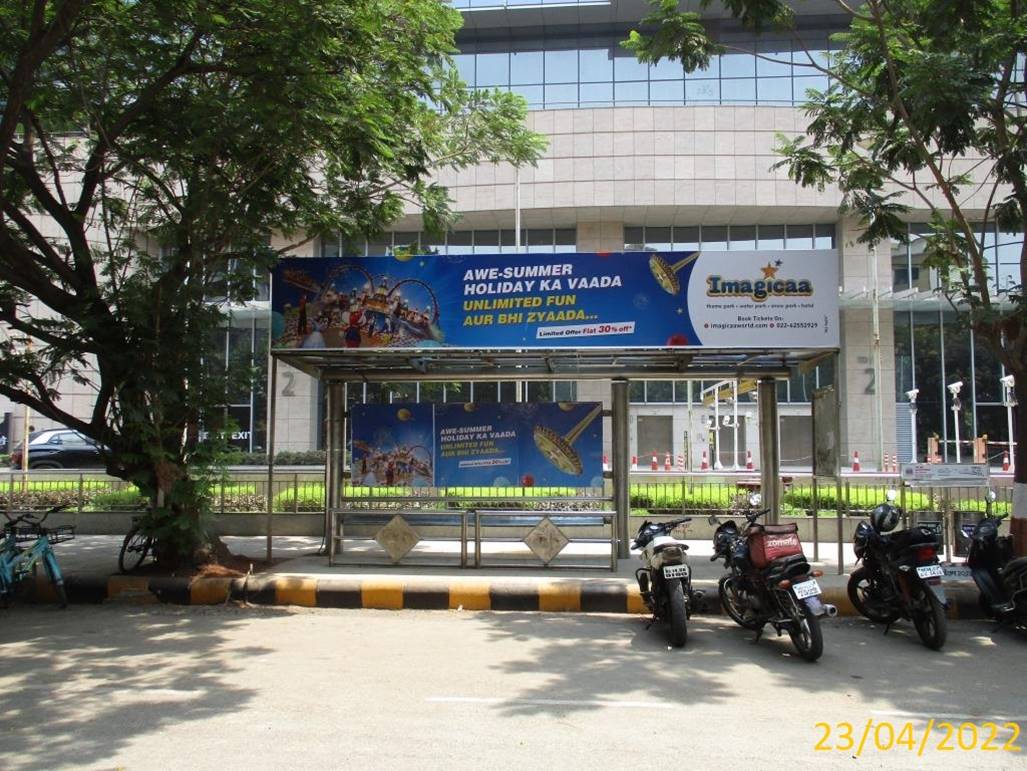 Bus Queue Shelter - Seawood Outside Sation (West) Towards Belapur,   Seawoods,   Navi Mumbai,   Maharashtra