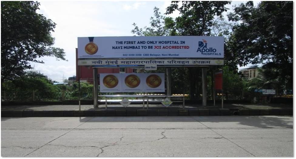 Bus Queue Shelter - Seawood Ekta Vihar Towards Vashi,   Seawoods,   Navi Mumbai,   Maharashtra