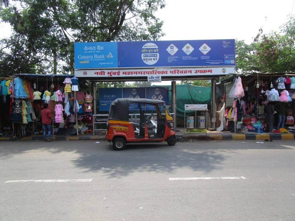 Bus Queue Shelter - Nerul Shiravne Village (Rajiv Gandhi Bridge),   Nerul,   Navi Mumbai,   Maharashtra