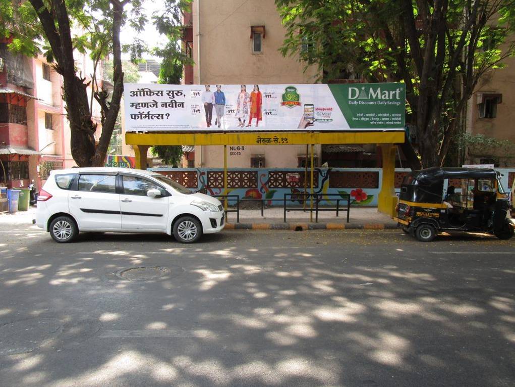 Bus Queue Shelter - Nerul Sector - 15,   Nerul,   Navi Mumbai,   Maharashtra