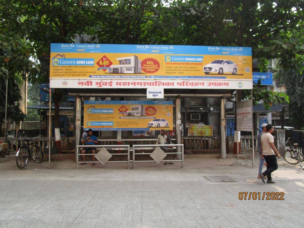Bus Queue Shelter - CBD Belapur Vidya Prasarak School 2 (Bank Of India),   CBD Belapur,   Navi Mumbai,   Maharashtra